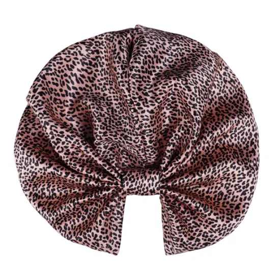 Nouveauté imprimé léopard croix luxe 100% 6A soie cheveux Turban pour femme