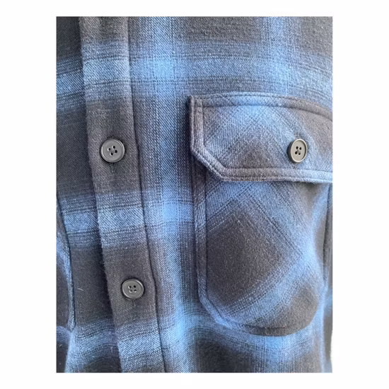 Chemises tissées en polaire collée en flanelle à carreaux pour hommes